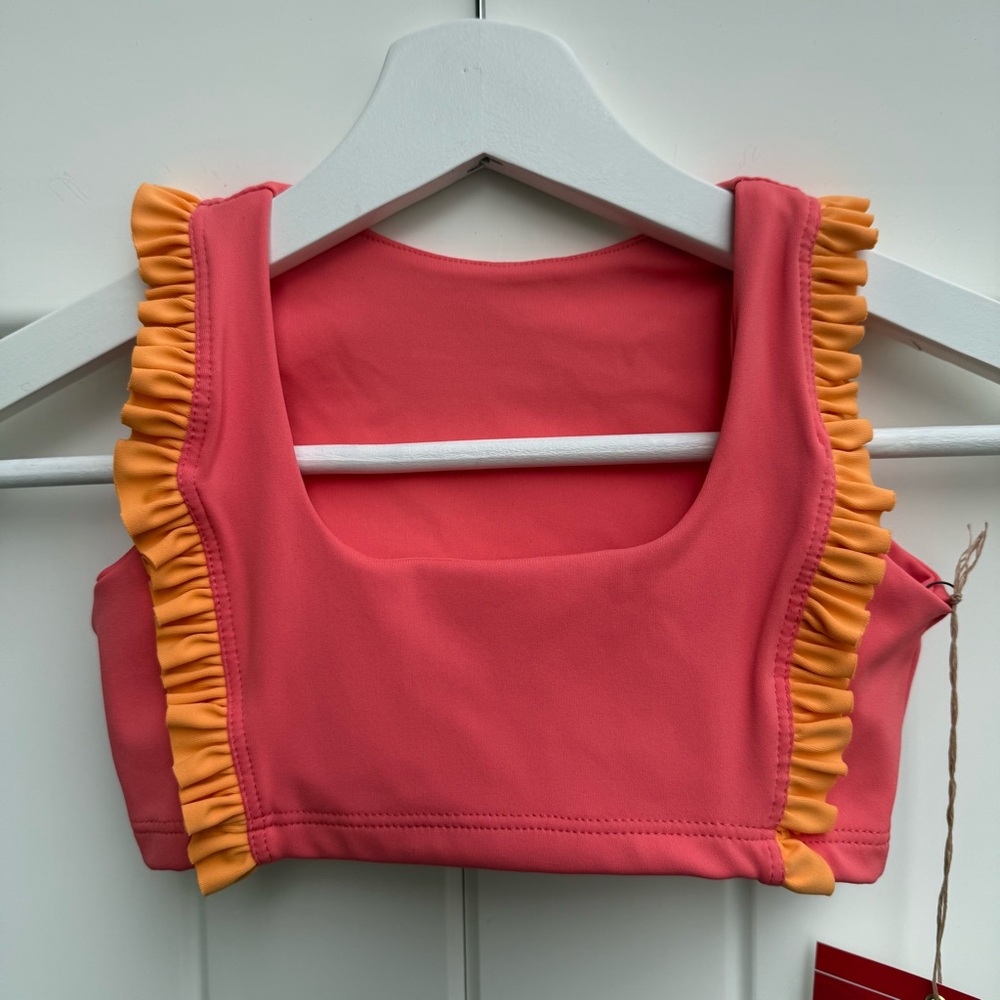 NWT Tiger Friday Dancewear Faye Reversible Crop Top Size Various Color Papaya - Picture 2 of 12